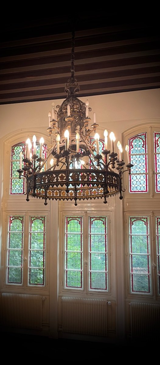 Important Gothic Style Chandelier -photo-3