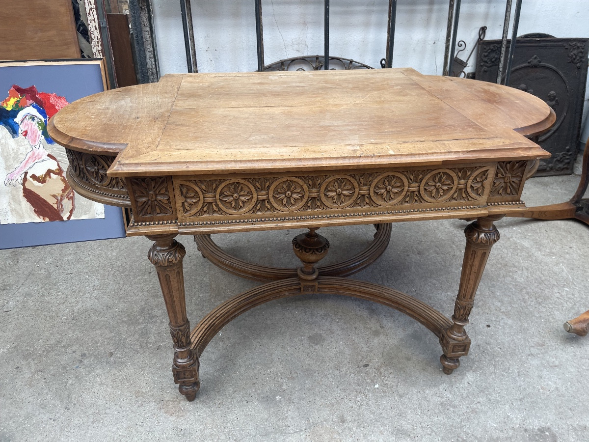 Table de milieu en noyer, 19 ème Siècle-photo-2