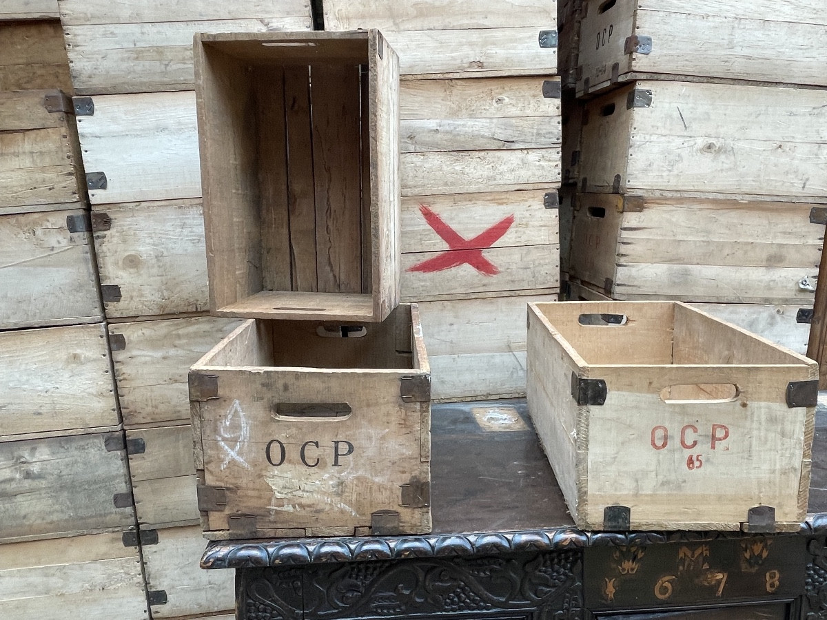 Large Batch Of Poplar Crates, Ocp (central Pharmaceutical Office)