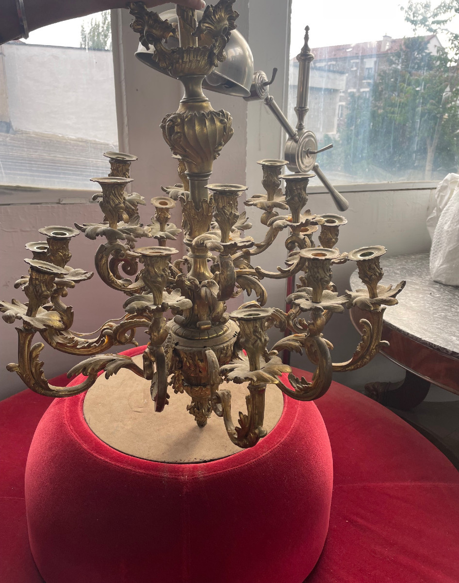 Pair Of 19th Century Rocaille Chandeliers-photo-2