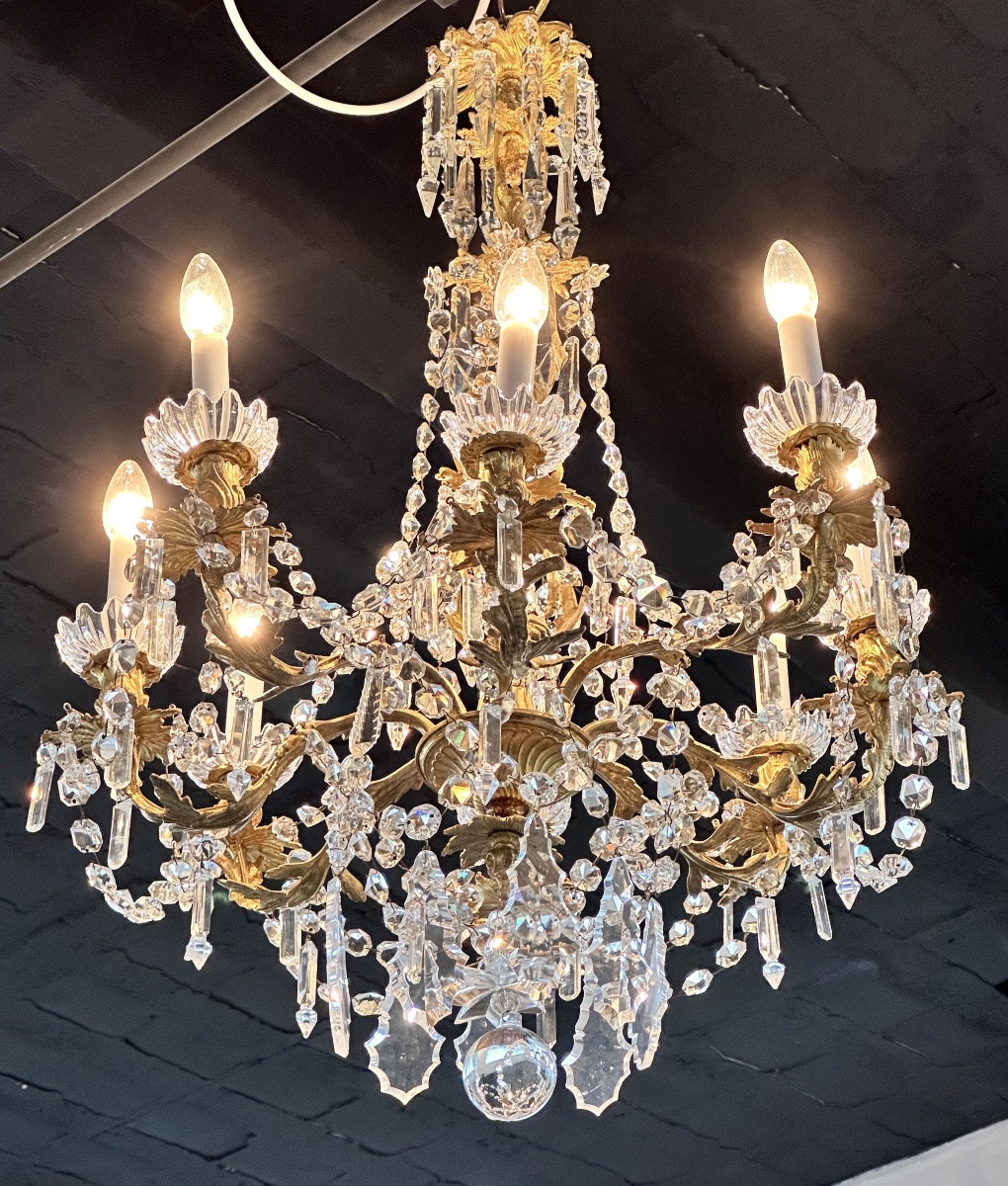 Gilt Bronze And Crystal Chandelier – Louis XV Style-photo-2
