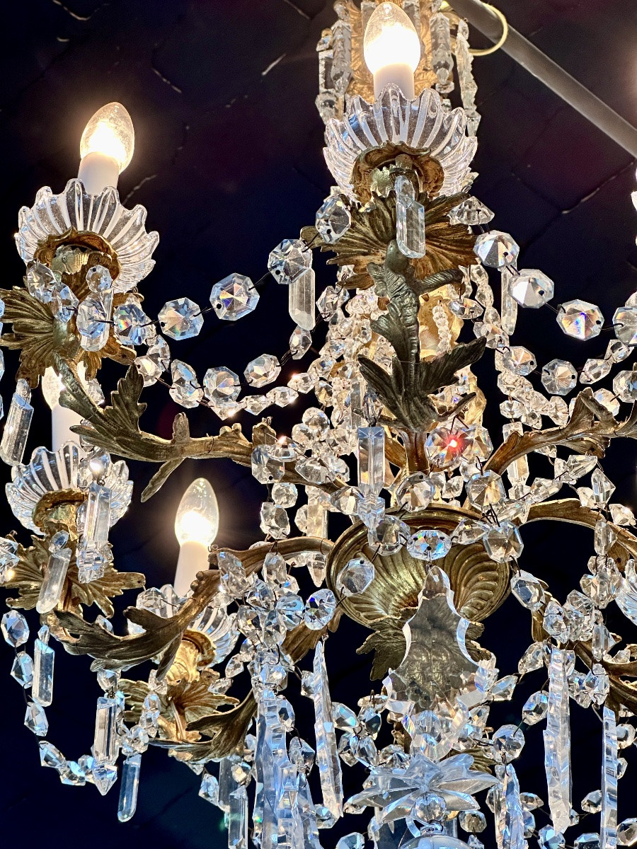 Gilt Bronze And Crystal Chandelier – Louis XV Style-photo-4