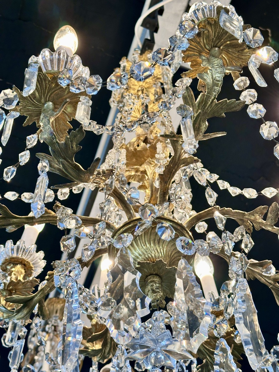 Gilt Bronze And Crystal Chandelier – Louis XV Style-photo-6