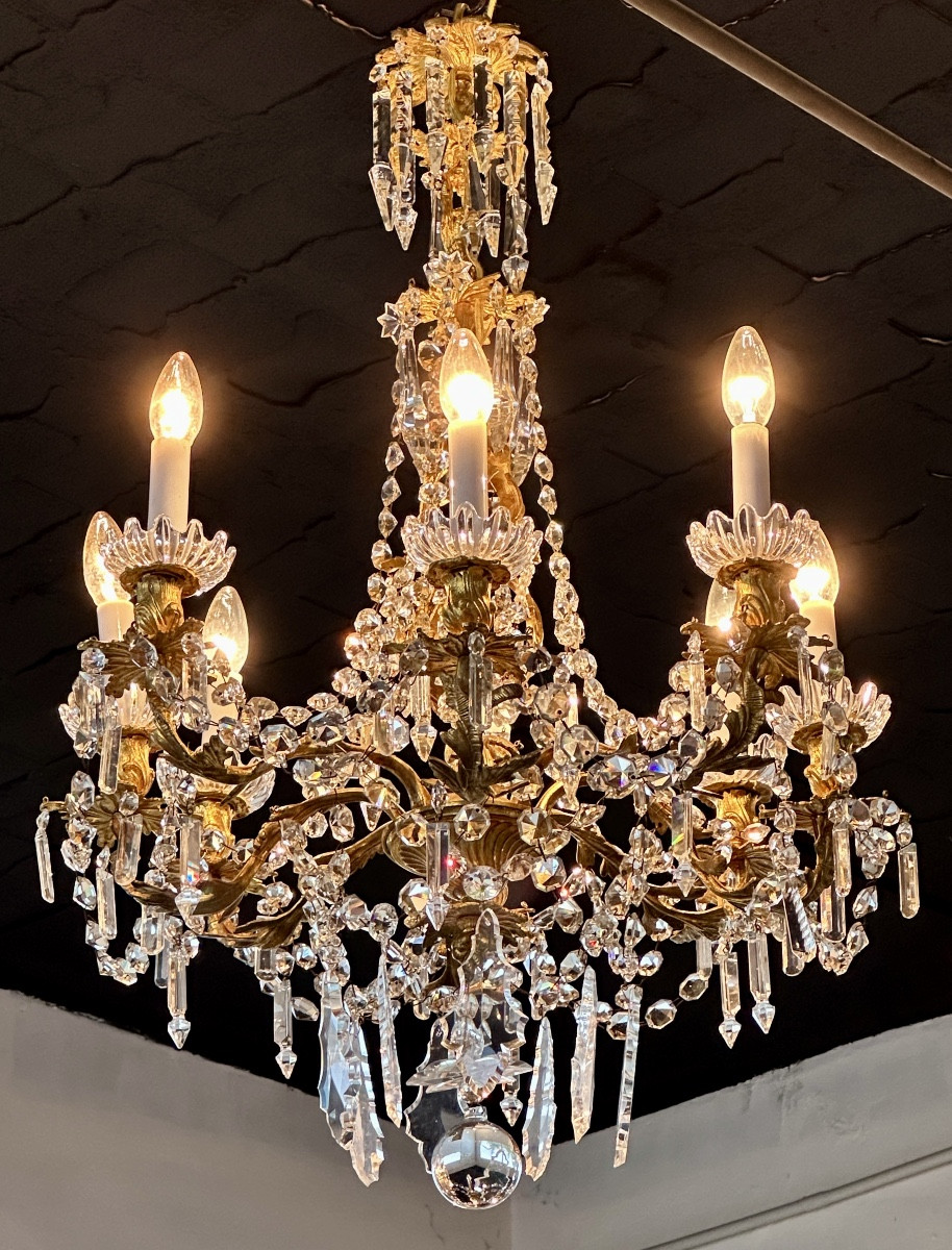 Gilt Bronze And Crystal Chandelier – Louis XV Style