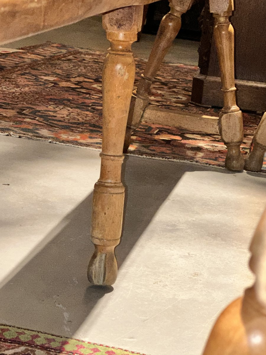 Élégante Paire de Longs Bancs Anciens en Bois de Monastère -photo-5