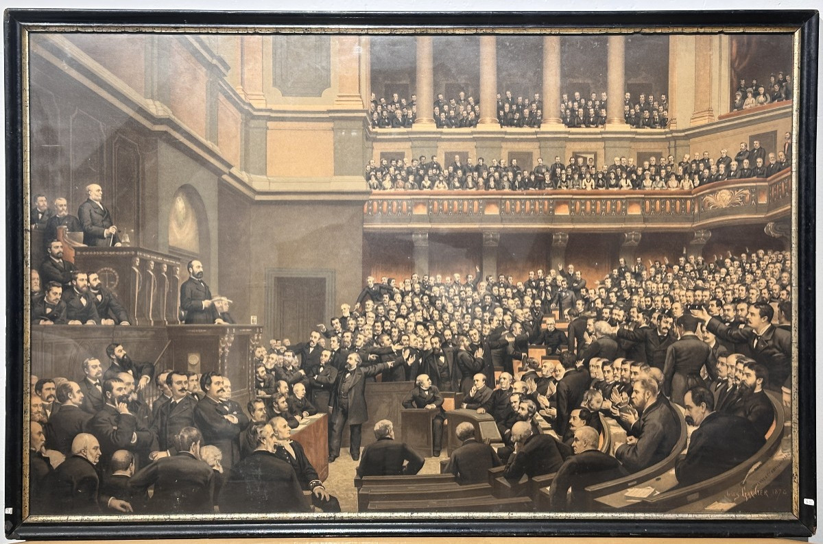 Grande Gravure Historique : Le "Sénat de la Troisième République" par Jules Garnier (1878)