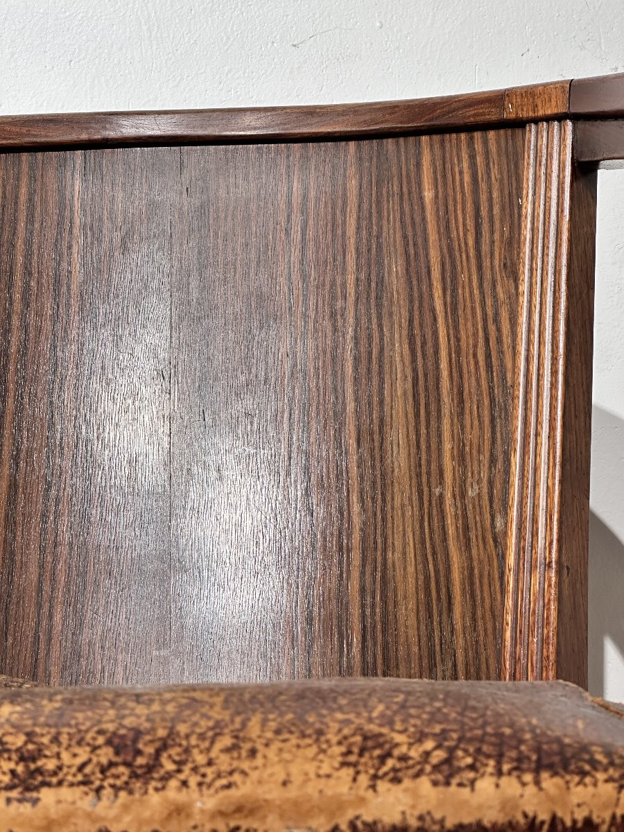Pair Of Art Deco Lounge Chairs - Rosewood And Leather (circa 1930-1940)-photo-4