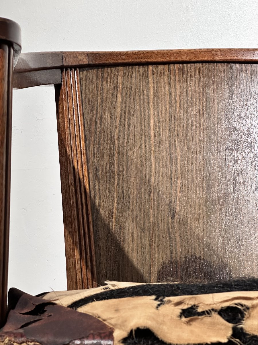 Pair Of Art Deco Lounge Chairs - Rosewood And Leather (circa 1930-1940)-photo-5