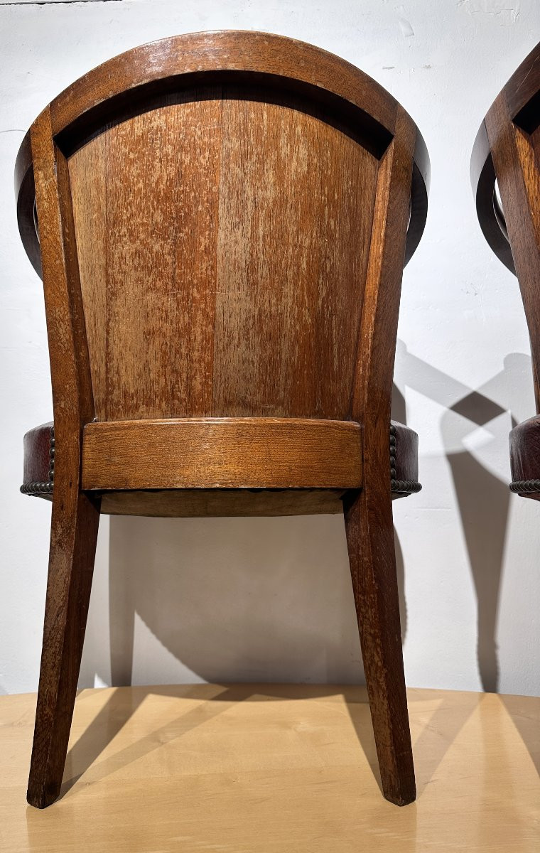 Pair Of Art Deco Lounge Chairs - Rosewood And Leather (circa 1930-1940)-photo-8