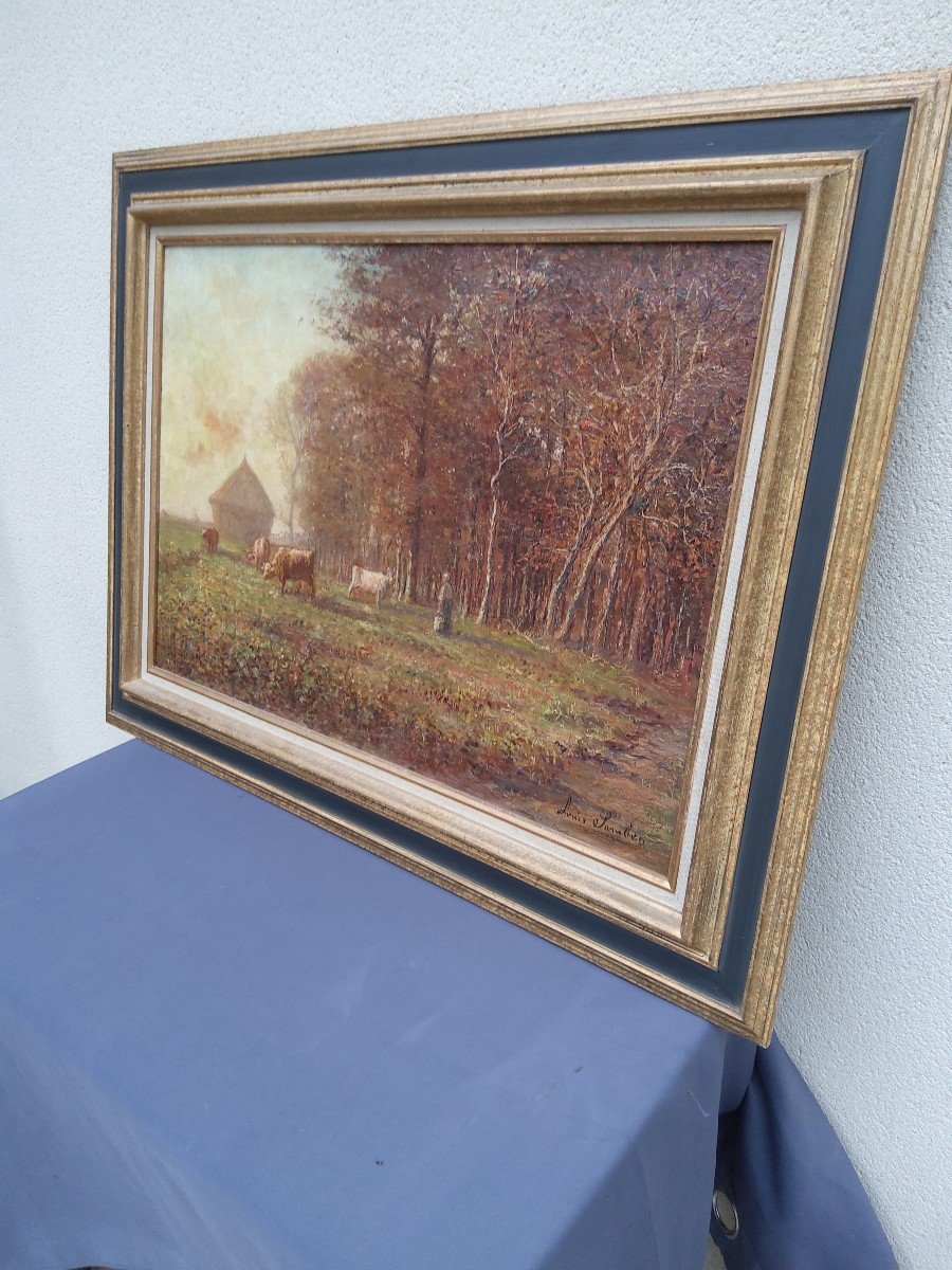 Oil On Canvas Louis Saraben School Of Le Havre Charles Lhullier-photo-2