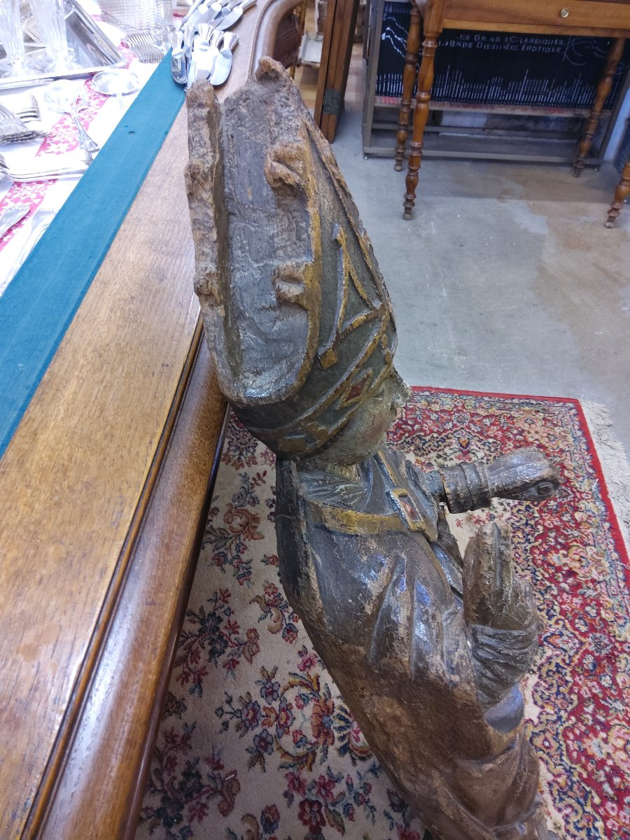 18th Century Carved Wooden Bishop -photo-1
