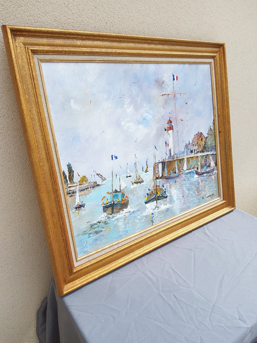 Tableau Honfleur René LERNON-photo-2