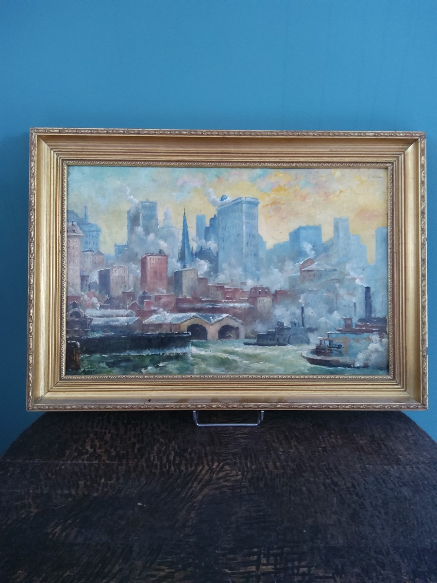 Huile sur carton par ADEY New York 