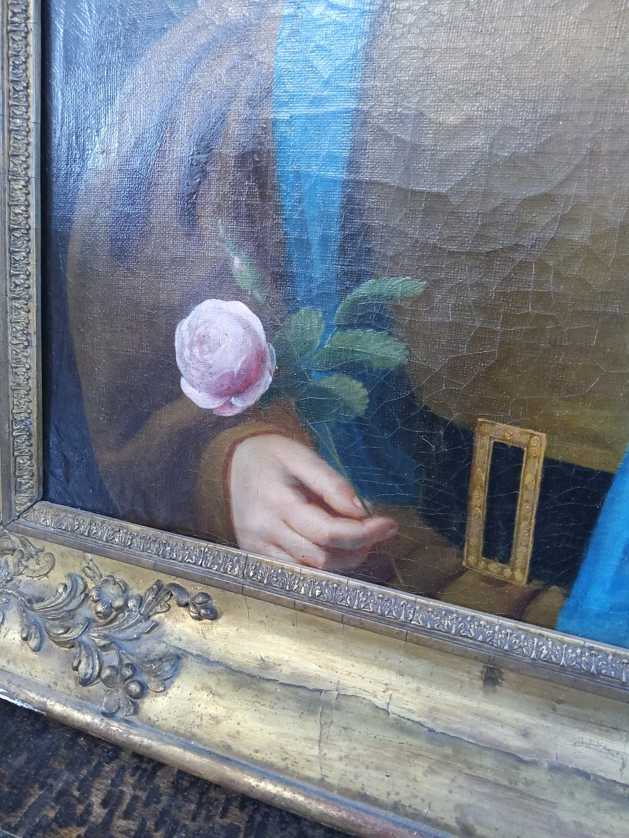 Portrait jeune fille huile sur toile -photo-3