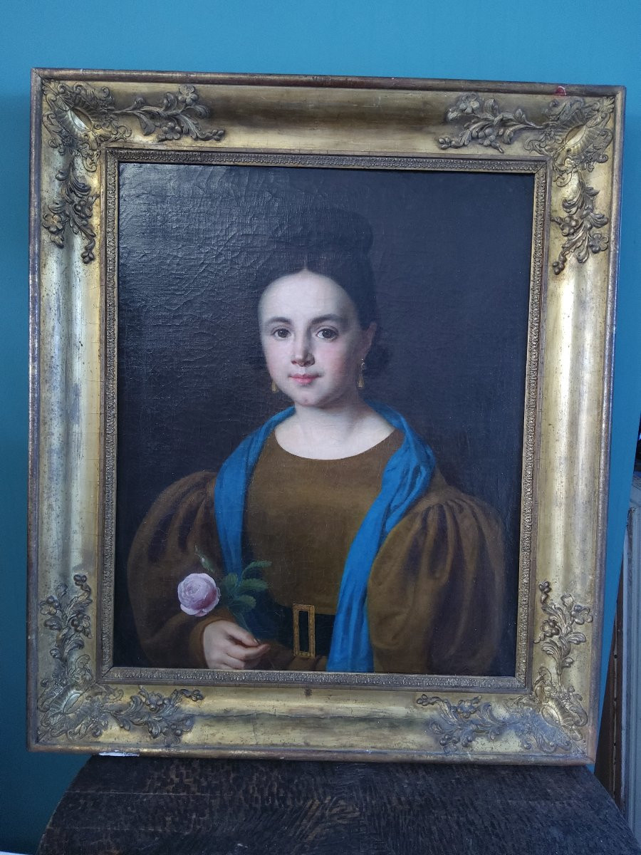 Portrait jeune fille huile sur toile -photo-4