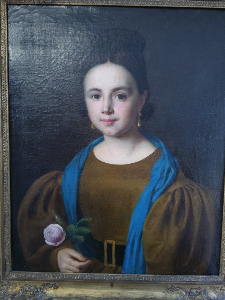 Portrait jeune fille huile sur toile -photo-2