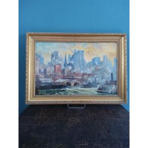 Huile sur carton par ADEY New York 