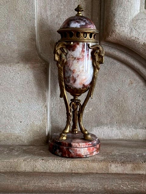 A Large Red Stone Incense Burner