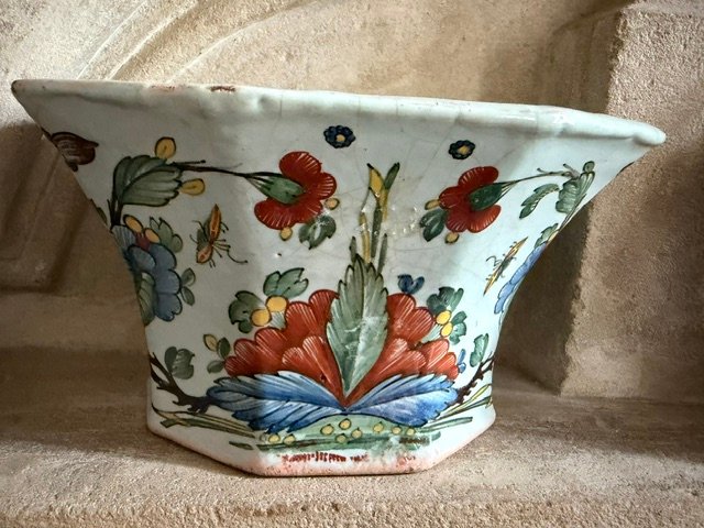 Pair Of 18th-century Rouen Earthenware Flower Vases-photo-3