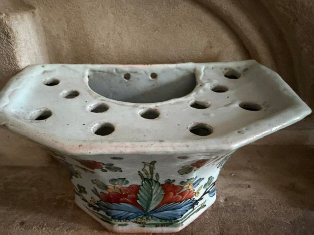 Pair Of 18th-century Rouen Earthenware Flower Vases-photo-1