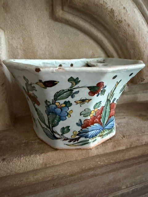 Pair Of 18th-century Rouen Earthenware Flower Vases-photo-2
