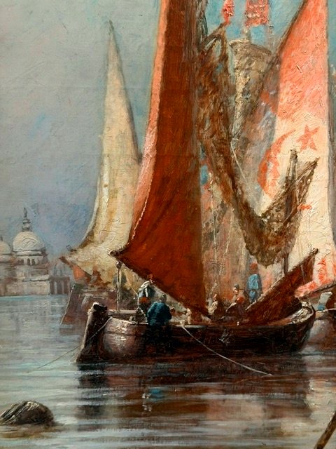 Venise, voiliers dans la lagune, au fond Santa Maria Del Salute Horacio CASSINELLI -photo-2