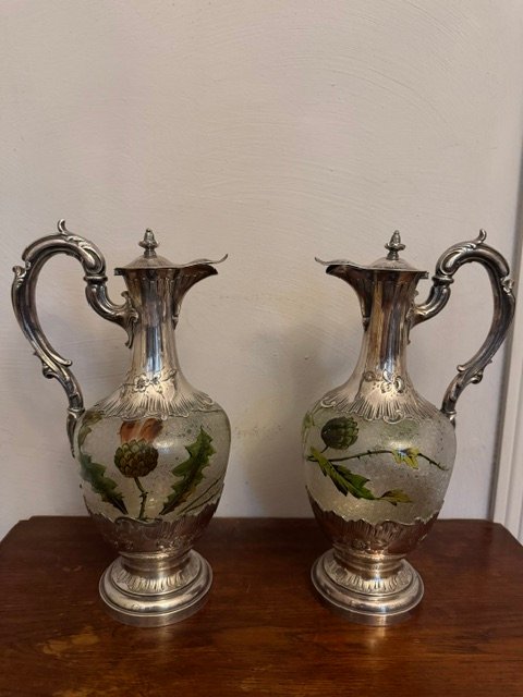 Paire d'aiguières en verre  1900-photo-2