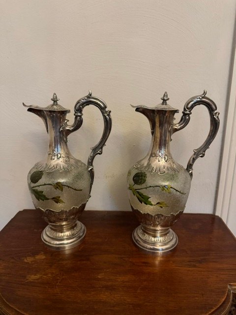 Paire d'aiguières en verre  1900-photo-3