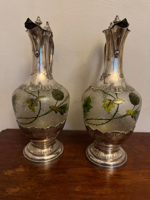 Paire d'aiguières en verre  1900-photo-4