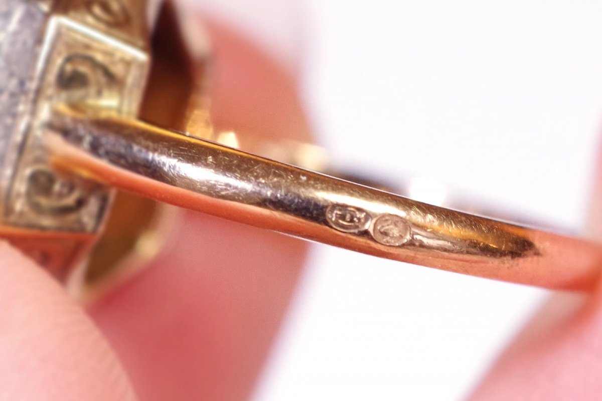 Bague Ancienne Portrait Diamants En Or Rose, Bague Amovible, Bijou A Transformation-photo-6