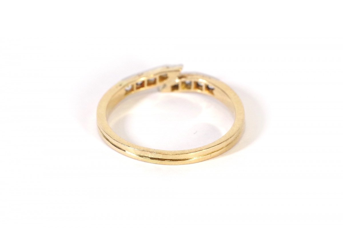 Alliance Lignes Diamants En Or 18k Et Platine, Bague De Fiançailles, Bague Mariage, Diamants-photo-2