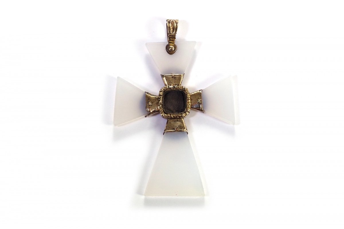 Pendentif Croix De Malte Calcédoine En Or 14k, Croix Religieuse, Croix Reliquaire, Calcédoine-photo-2