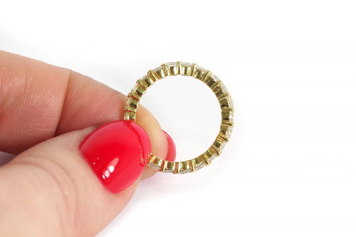 Eternity Diamond Band In 18k Gold, 1.1 Carat Brilliant Cut Diamond, Band Ring, Eternity Ring-photo-3