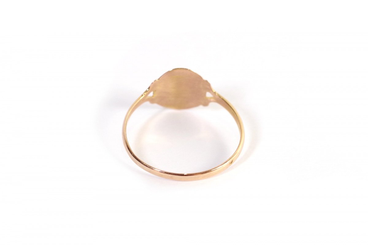 French Victorian Pansy Ring In 18k Gold, Regional Ring, Poitou, Pansy Flower, French Jewel-photo-3