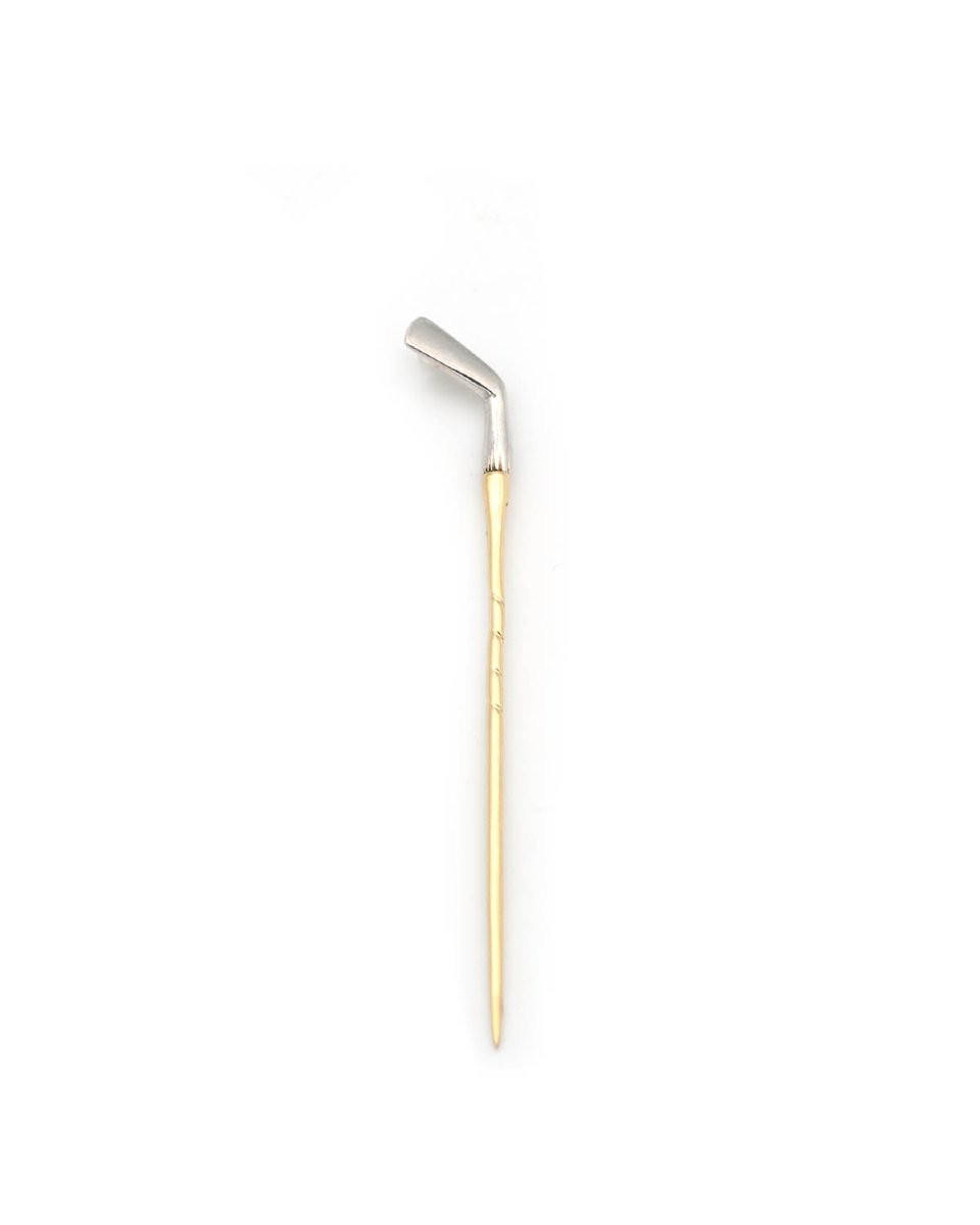 Art Deco Golf Tie Pin In 18 Karat Gold And Platinum, Art Deco Jewelry, Golf, Sport Collection-photo-2