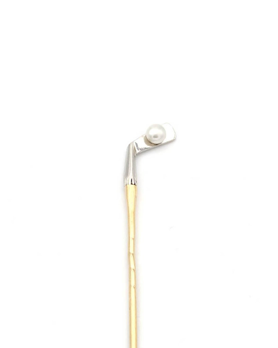 Art Deco Golf Tie Pin In 18 Karat Gold And Platinum, Art Deco Jewelry, Golf, Sport Collection-photo-4
