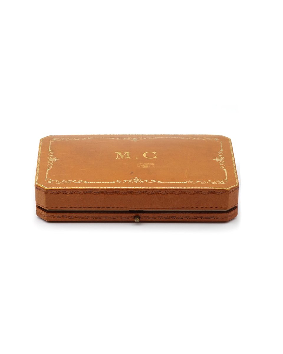 Art Nouveau Lily Of The Valley Set By Beaudouin, Natural Pearls And Original Leather Case -photo-5