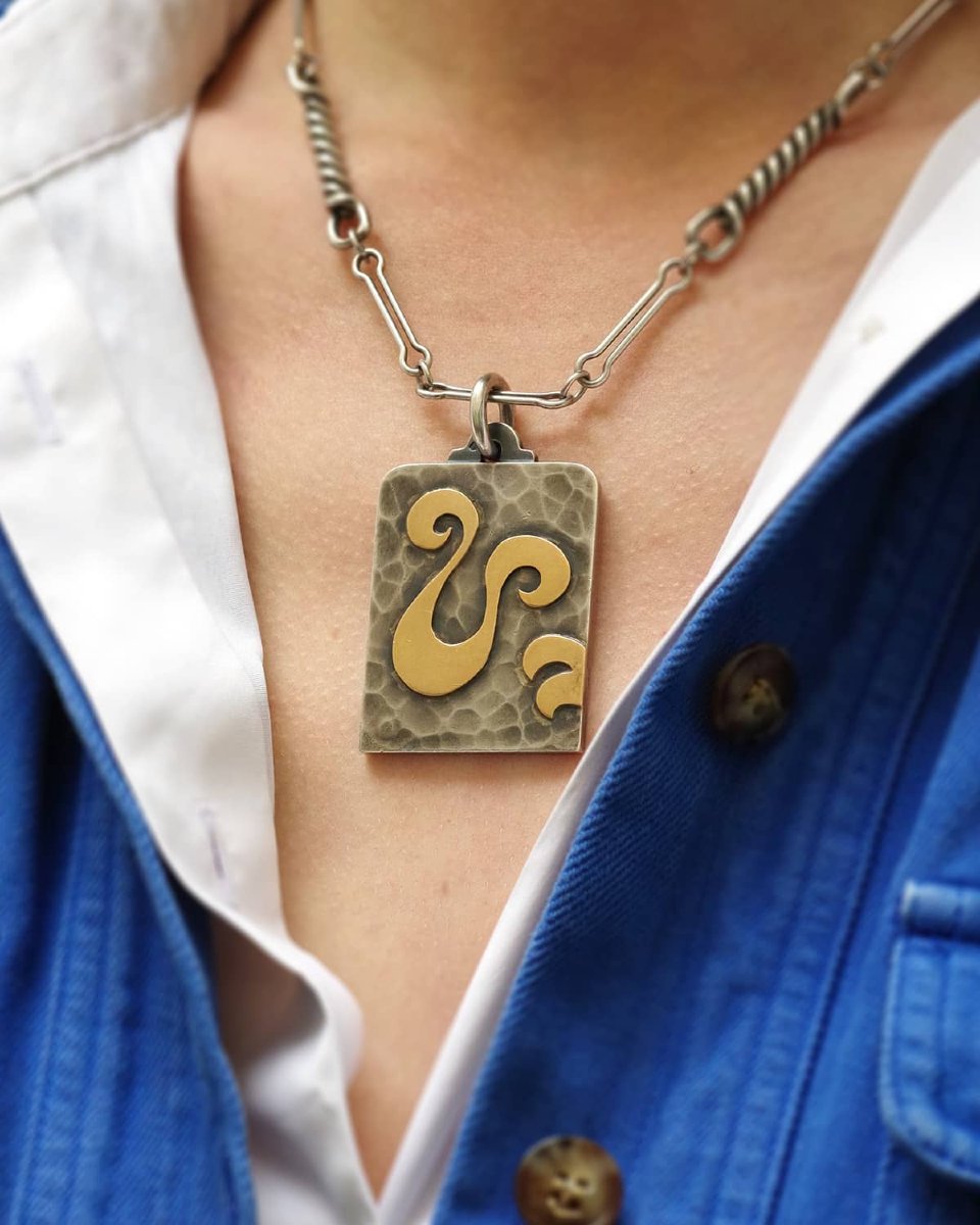 Pendentif Jean Després Signe Du Zodiaque En Argent Et Or, Signe Astrologique, Bélier-photo-2