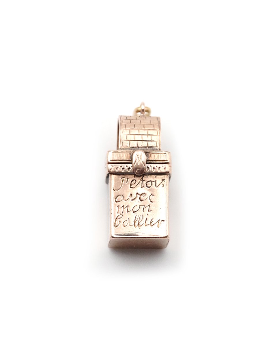 Victorian French Saucy Opening Pendant In 14k Rose Gold, Secret Message Pendant-photo-3