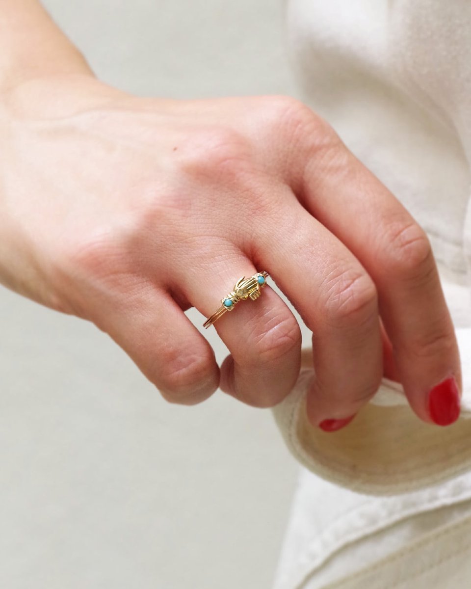 Fede Ring In 14k Rose Gold, Love Promise, Faith Sentimental Ring, Wedding Ring-photo-1