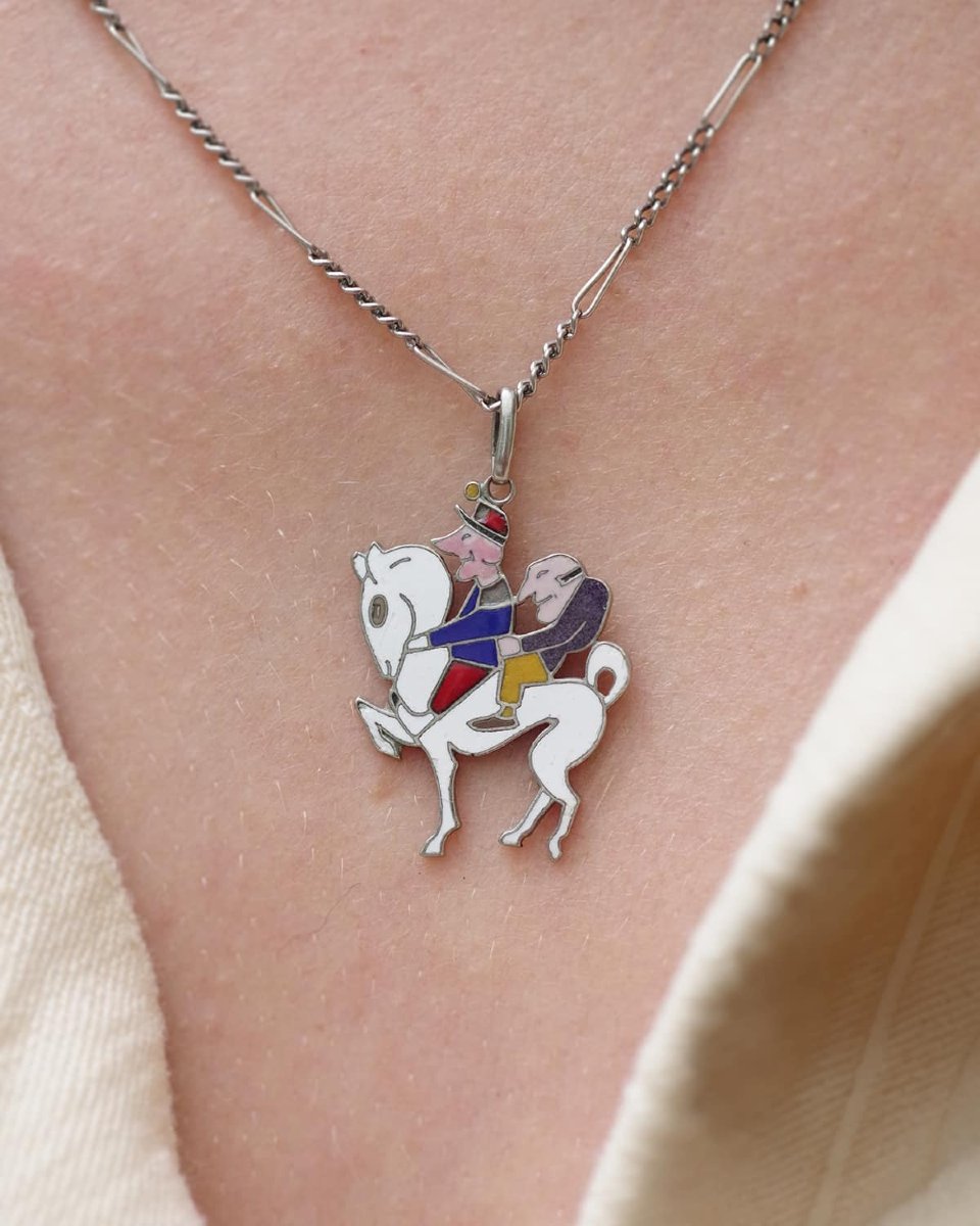 Lucky Charm Van Cleef And Arpels "the 3 Inseparables" Enameled In Styptor, Art Deco Charm-photo-2
