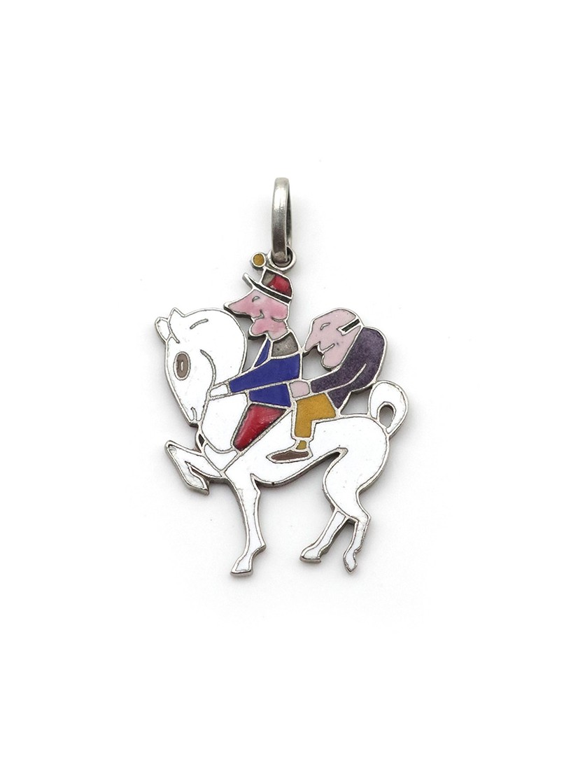Lucky Charm Van Cleef And Arpels "the 3 Inseparables" Enameled In Styptor, Art Deco Charm