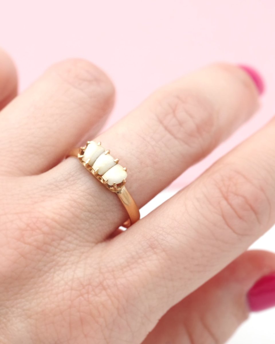 Bague dents de lait en or 18 karats, bague de sentiment, bijou ancien, bijou de fertilité-photo-2