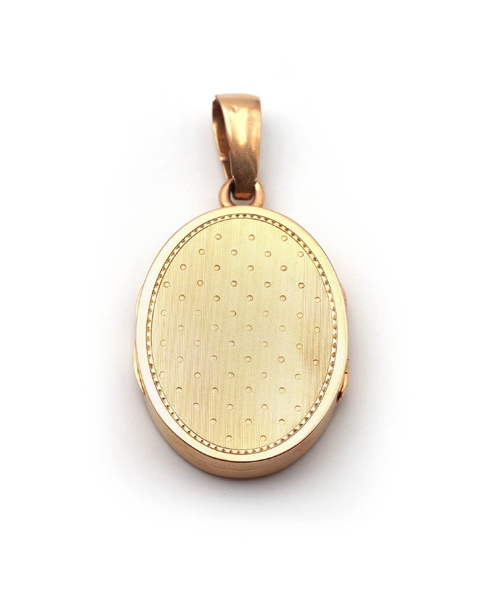Grand médaillon Napoléon III en or 18 karats, Pendentif ouvrant, or repercé, ajouré-photo-3