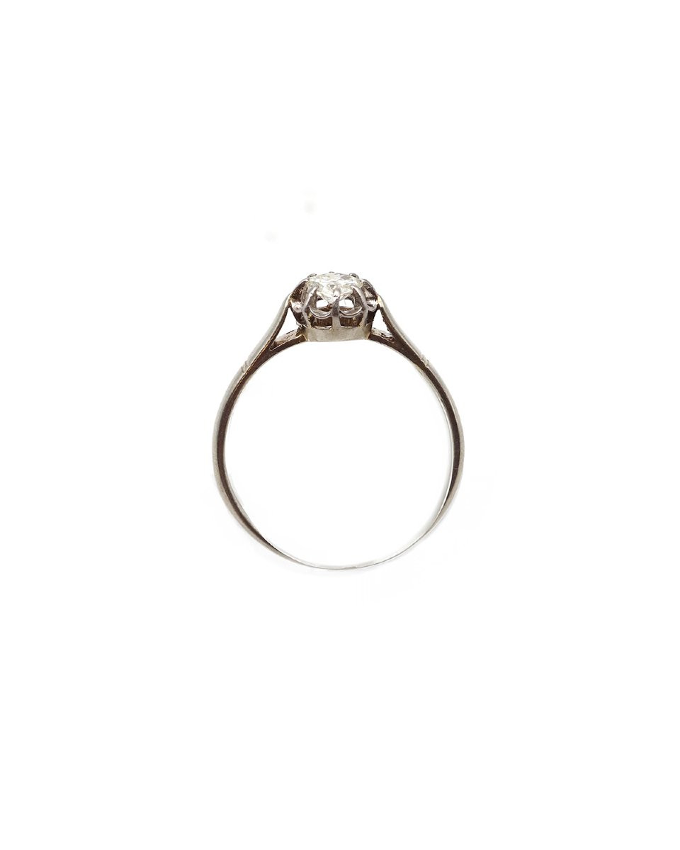 0.23 Ct Diamond Solitaire Ring In Platinum, Art Deco Solitaire Ring, Art Deco Jewelry-photo-2