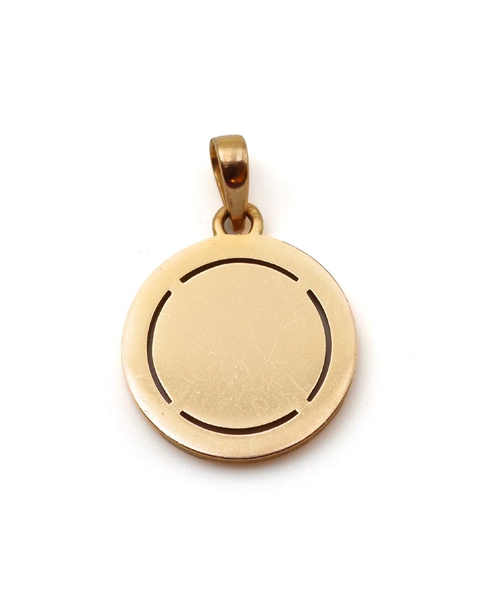 Augis Ruby Halo Love Pendant In 18 Karat Gold, Love Medal, Alphonse Augis-photo-3