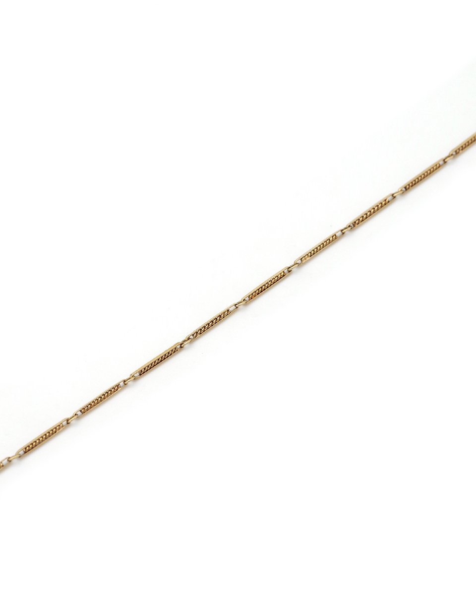 Chaine torsadée ancienne en or 18k, chaine de montre ancienne, collier choker -photo-3