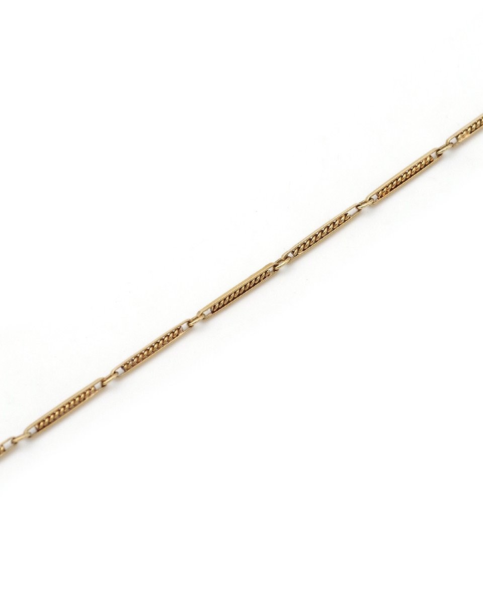 Chaine torsadée ancienne en or 18k, chaine de montre ancienne, collier choker -photo-4