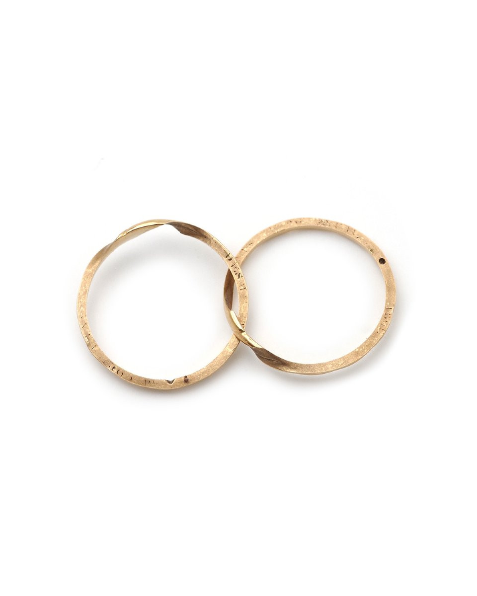 Antique French Gimmel Ring In 18k Gold For Men, Antique Gold Ring, Mid 19th Century-photo-2