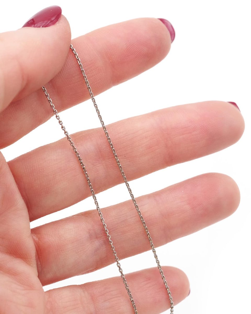 Platinum Cable Link Chain 42 Cm, Edwardian Chain, Antique Chain -photo-3